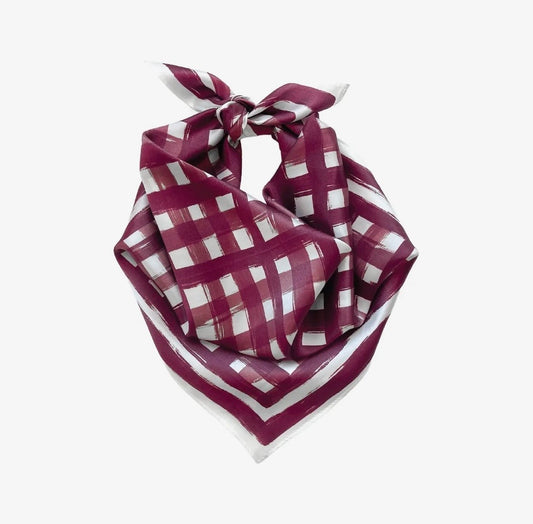 Maroon Checkered Scarf